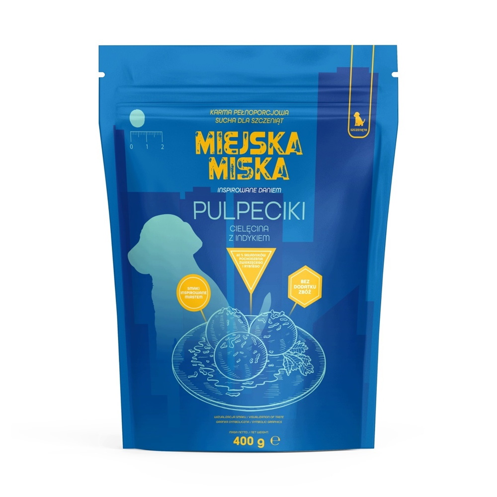 Miejska Miska Gaczoo Pulpeciki Cielęcina Karma Sucha dla Szczeniąt 400g S
